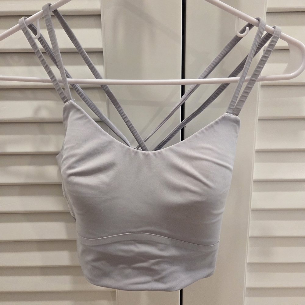 Lululemon Athletica Women's Like A Cloud Longline Off-White/Gray Bralette